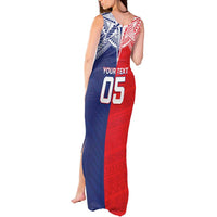Custom Rugby Samoa And Tonga Tank Maxi Dress Toa Samoa With Mate Maa - Polynesian Pride