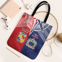 Rugby Samoa And Tonga Tote Bag Toa Samoa With Mate Maa - Polynesian Pride