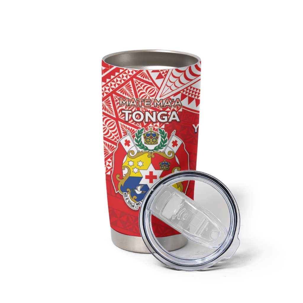 Custom Rugby Samoa And Tonga Tumbler Cup Toa Samoa With Mate Maa - Polynesian Pride