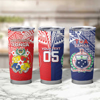 Custom Rugby Samoa And Tonga Tumbler Cup Toa Samoa With Mate Maa - Polynesian Pride