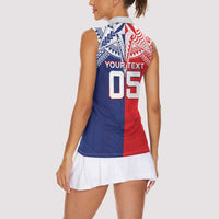 Custom Rugby Samoa And Tonga Women Sleeveless Polo Shirt Toa Samoa With Mate Maa - Polynesian Pride