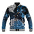 New Zealand Huia Bird Baseball Jacket Aotearoa Maori Pattern