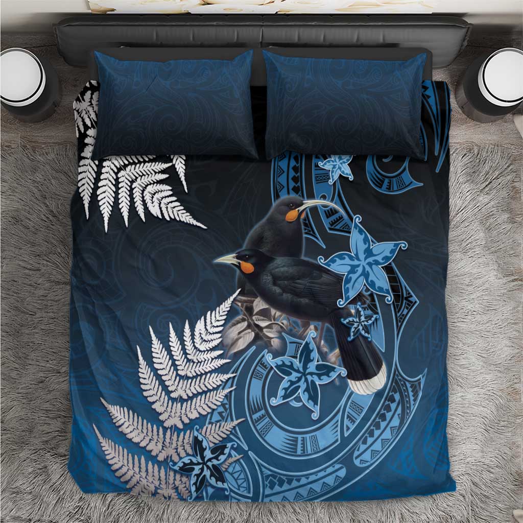 New Zealand Huia Bird Bedding Set Aotearoa Maori Pattern