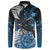 New Zealand Huia Bird Button Sweatshirt Aotearoa Maori Pattern