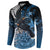 New Zealand Huia Bird Button Sweatshirt Aotearoa Maori Pattern