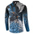 New Zealand Huia Bird Button Sweatshirt Aotearoa Maori Pattern