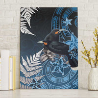 New Zealand Huia Bird Canvas Wall Art Aotearoa Maori Pattern