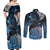 New Zealand Huia Bird Couples Matching Off Shoulder Maxi Dress and Long Sleeve Button Shirt Aotearoa Maori Pattern