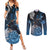 New Zealand Huia Bird Couples Matching Summer Maxi Dress and Long Sleeve Button Shirt Aotearoa Maori Pattern