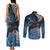 New Zealand Huia Bird Couples Matching Tank Maxi Dress and Long Sleeve Button Shirt Aotearoa Maori Pattern
