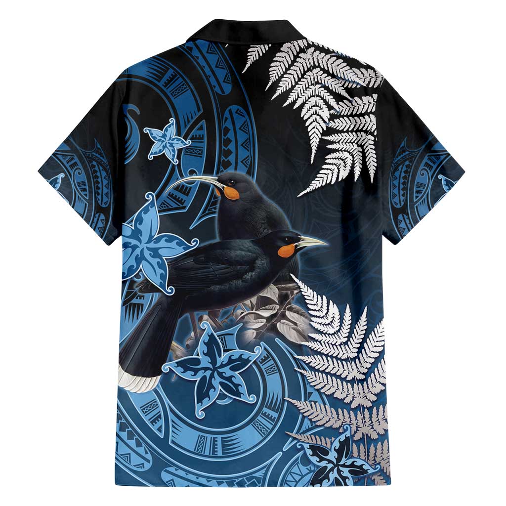 New Zealand Huia Bird Family Matching Puletasi and Hawaiian Shirt Aotearoa Maori Pattern