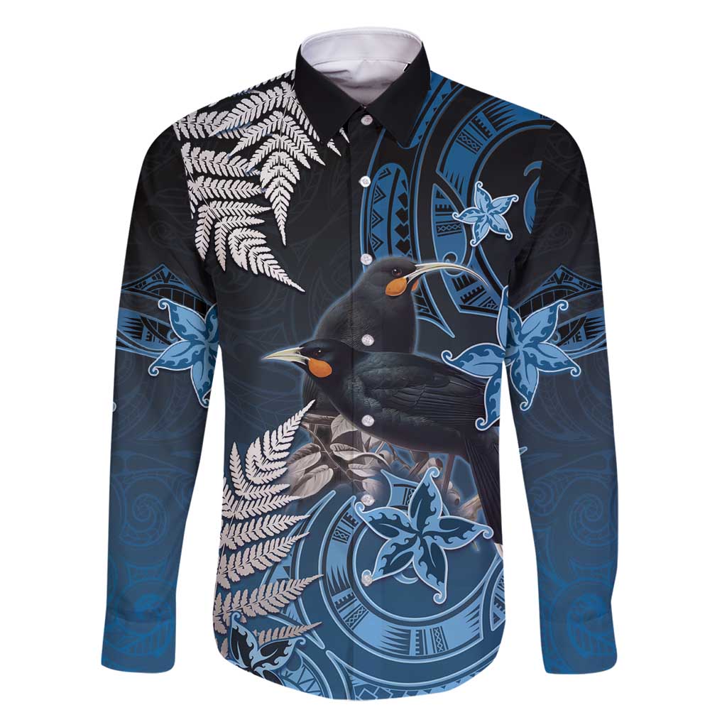 New Zealand Huia Bird Family Matching Tank Maxi Dress and Hawaiian Shirt Aotearoa Maori Pattern
