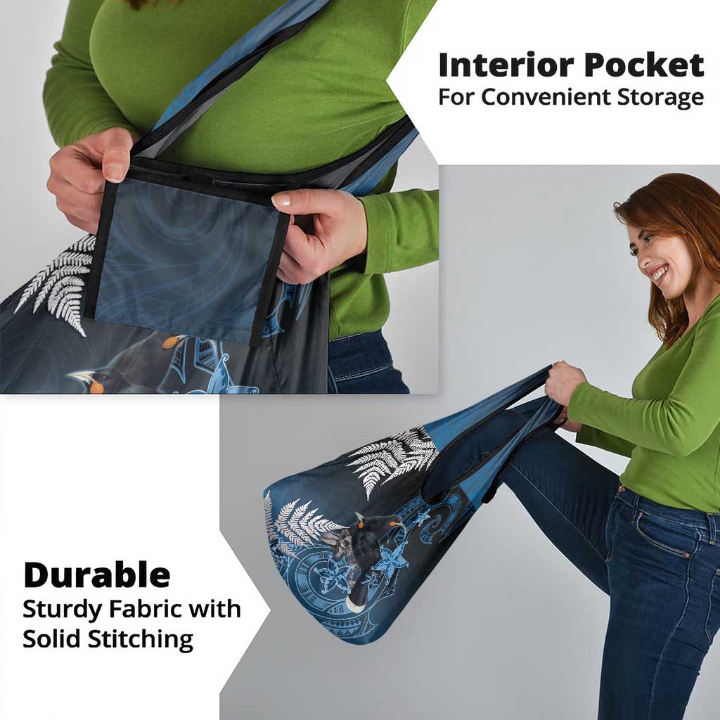 New Zealand Huia Bird Grocery Bag Aotearoa Maori Pattern