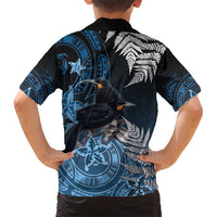 New Zealand Huia Bird Hawaiian Shirt Aotearoa Maori Pattern