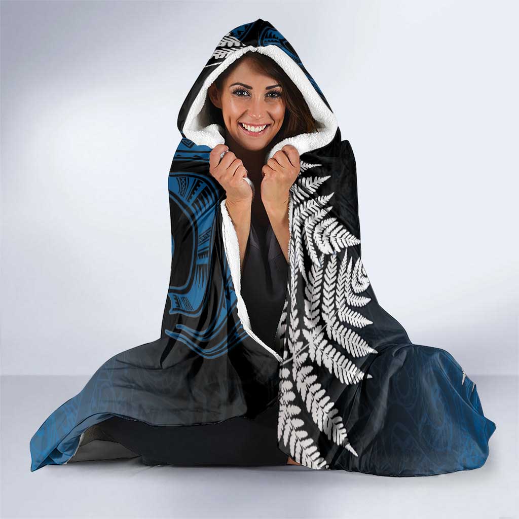 New Zealand Huia Bird Hooded Blanket Aotearoa Maori Pattern
