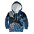 New Zealand Huia Bird Kid Hoodie Aotearoa Maori Pattern