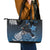 New Zealand Huia Bird Leather Tote Bag Aotearoa Maori Pattern