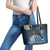 New Zealand Huia Bird Leather Tote Bag Aotearoa Maori Pattern