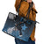 New Zealand Huia Bird Leather Tote Bag Aotearoa Maori Pattern
