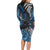 New Zealand Huia Bird Long Sleeve Bodycon Dress Aotearoa Maori Pattern