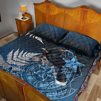 New Zealand Huia Bird Quilt Bed Set Aotearoa Maori Pattern