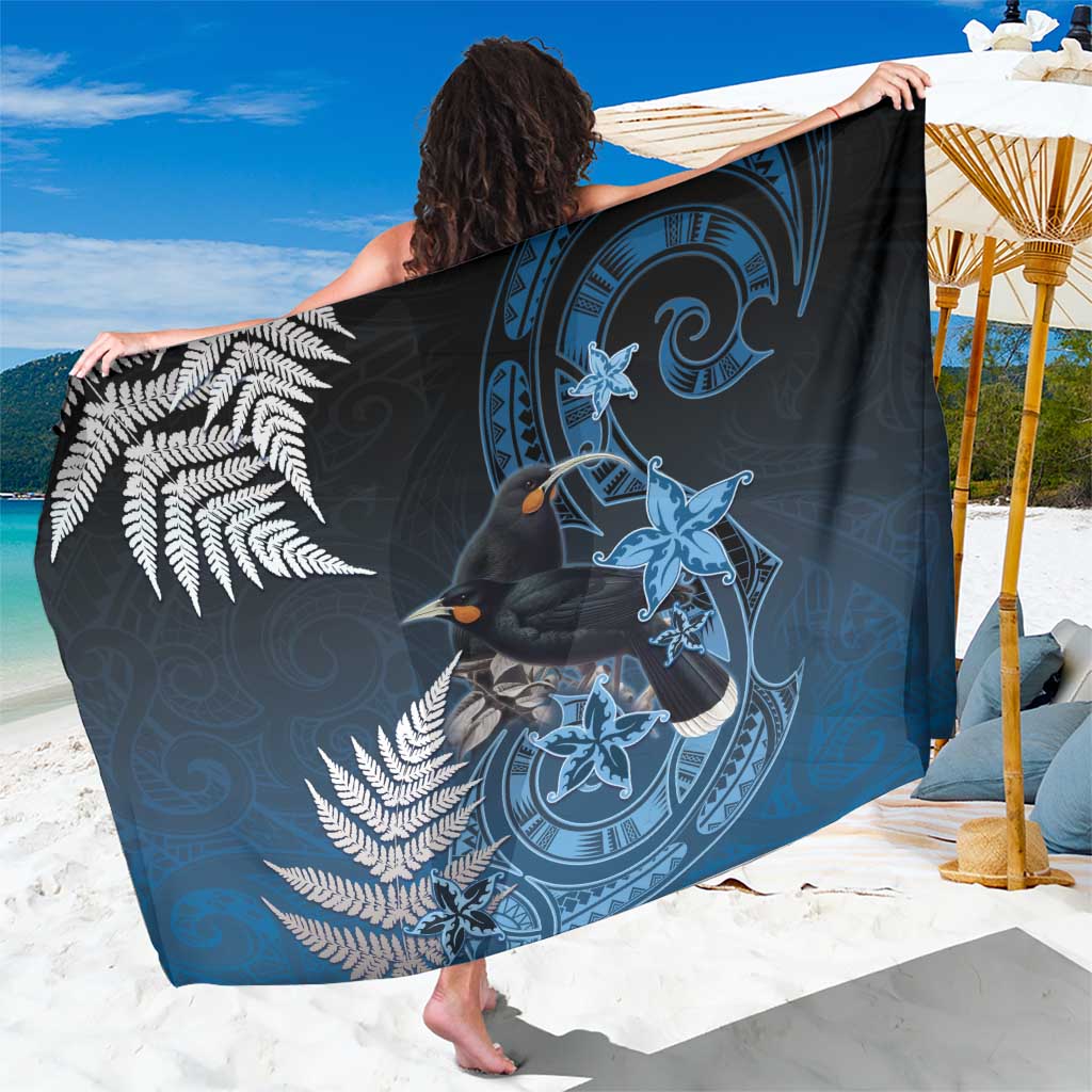 New Zealand Huia Bird Sarong Aotearoa Maori Pattern LT05 One Size 44 x 66 inches Navy - Polynesian Pride