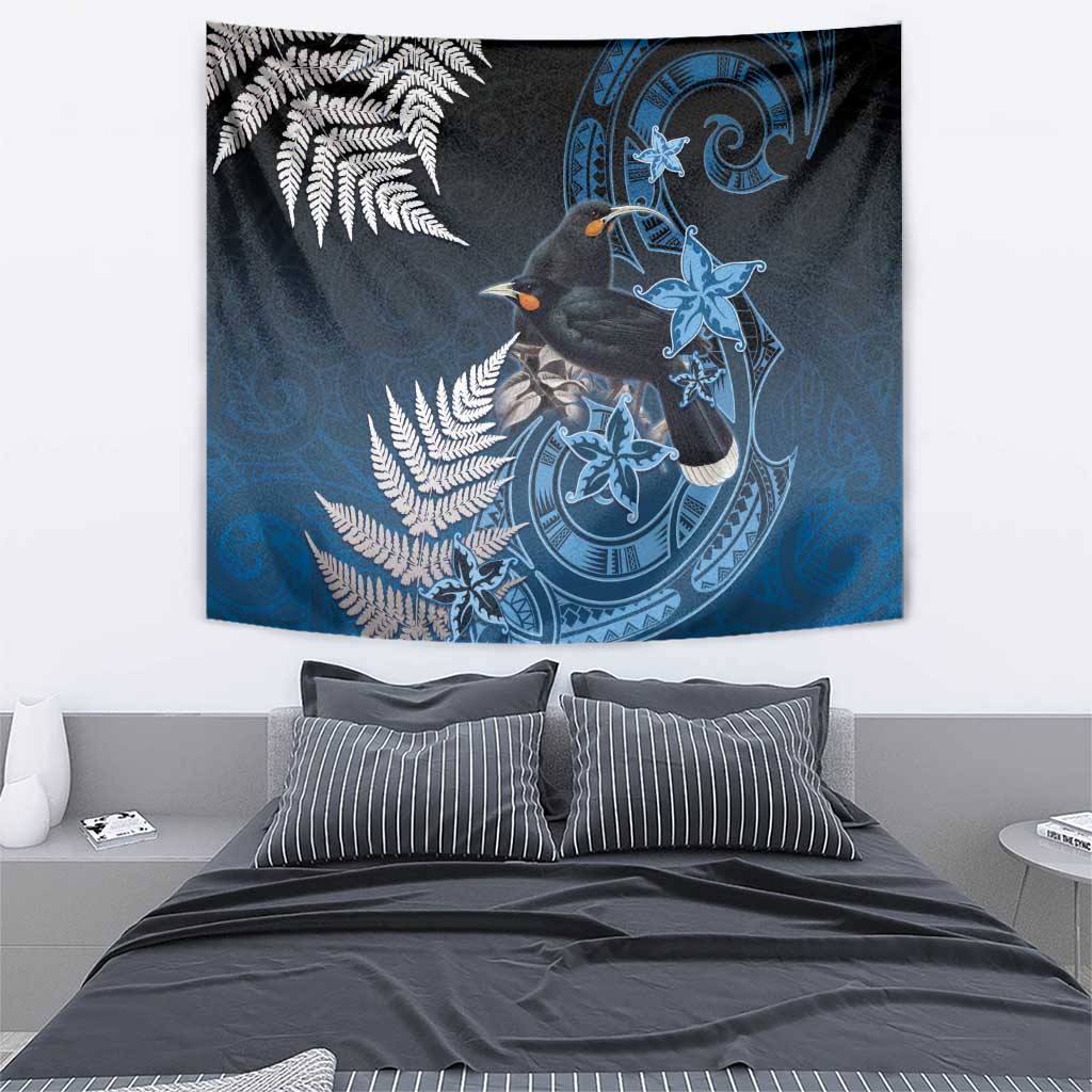 New Zealand Huia Bird Tapestry Aotearoa Maori Pattern