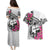 Guam Chamorro Couples Matching Puletasi and Hawaiian Shirt Bougainvillea White Polynesian Tribal Pattern