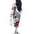 Guam Chamorro Family Matching Off The Shoulder Long Sleeve Dress and Hawaiian Shirt Bougainvillea White Polynesian Tribal Pattern