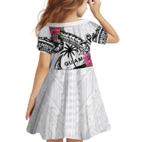Guam Chamorro Family Matching Tank Maxi Dress and Hawaiian Shirt Bougainvillea White Polynesian Tribal Pattern