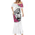 Guam Chamorro Mermaid Dress Bougainvillea White Polynesian Tribal Pattern