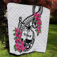 Guam Chamorro Quilt Bougainvillea White Polynesian Tribal Pattern