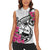 Guam Chamorro Women Sleeveless Polo Shirt Bougainvillea White Polynesian Tribal Pattern