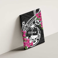 Guam Chamorro Canvas Wall Art Bougainvillea Black Polynesian Tribal Pattern
