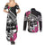 Guam Chamorro Couples Matching Summer Maxi Dress and Long Sleeve Button Shirt Bougainvillea Black Polynesian Tribal Pattern