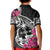 Guam Chamorro Kid Polo Shirt Bougainvillea Black Polynesian Tribal Pattern