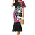 Guam Chamorro Mermaid Dress Bougainvillea Black Polynesian Tribal Pattern
