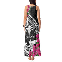 Guam Chamorro Tank Maxi Dress Bougainvillea Black Polynesian Tribal Pattern