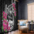 Guam Chamorro Window Curtain Bougainvillea Black Polynesian Tribal Pattern