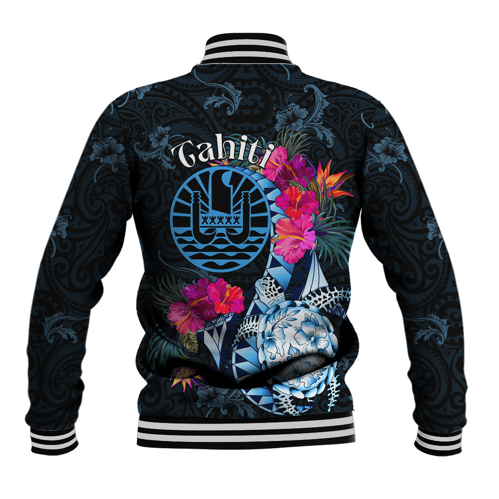 Tahiti Ia Orana Baseball Jacket Polynesian Turtle With Coat Of Arms LT05 - Polynesian Pride