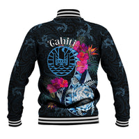 Tahiti Ia Orana Baseball Jacket Polynesian Turtle With Coat Of Arms LT05 - Polynesian Pride