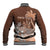 Personalised Bula Fiji Baseball Jacket Fijian Masi Pattern With Brown Coat Of Arms LT05 - Polynesian Pride