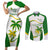 Custom Tailevu Rugby Couples Matching Short Sleeve Bodycon Dress and Long Sleeve Button Shirt Fiji Tapa Pattern LT05 Green - Polynesian Pride