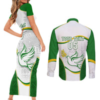 Custom Tailevu Rugby Couples Matching Short Sleeve Bodycon Dress and Long Sleeve Button Shirt Fiji Tapa Pattern LT05 - Polynesian Pride