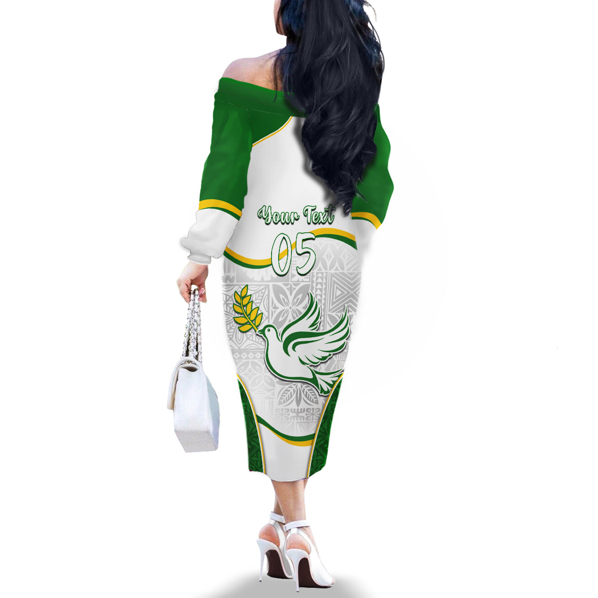 Custom Tailevu Rugby Family Matching Off Shoulder Long Sleeve Dress and Hawaiian Shirt Fiji Tapa Pattern LT05 - Polynesian Pride