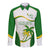 Custom Tailevu Rugby Long Sleeve Button Shirt Fiji Tapa Pattern LT05 Unisex Green - Polynesian Pride