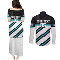 Custom Fiji Rugby Couples Matching Puletasi and Long Sleeve Button Shirt Fijian 7s With Tapa Pattern LT05 - Polynesian Pride