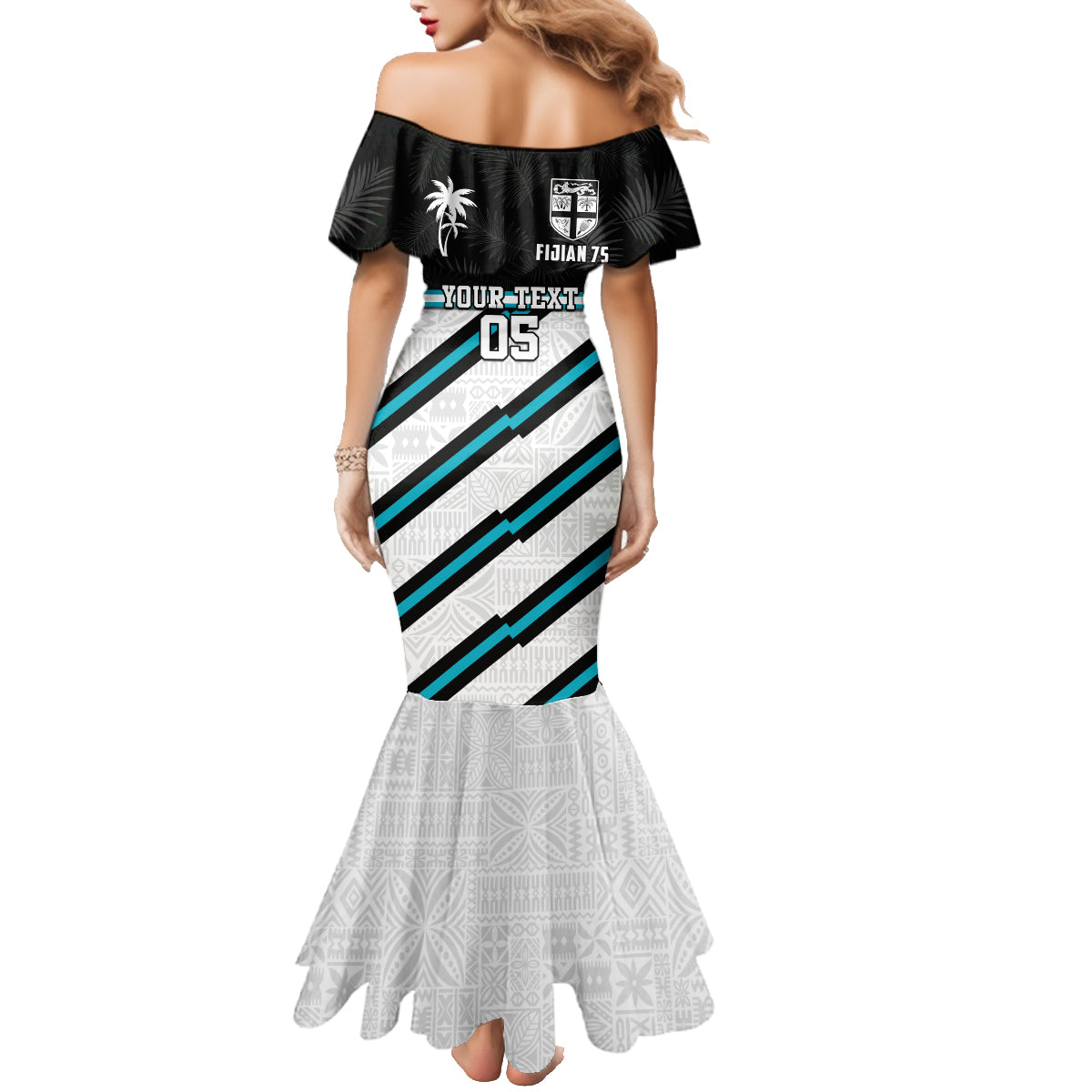 Custom Fiji Rugby Family Matching Mermaid Dress and Hawaiian Shirt Fijian 7s With Tapa Pattern LT05 - Polynesian Pride