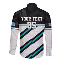 Custom Fiji Rugby Long Sleeve Button Shirt Fijian 7s With Tapa Pattern LT05 - Polynesian Pride