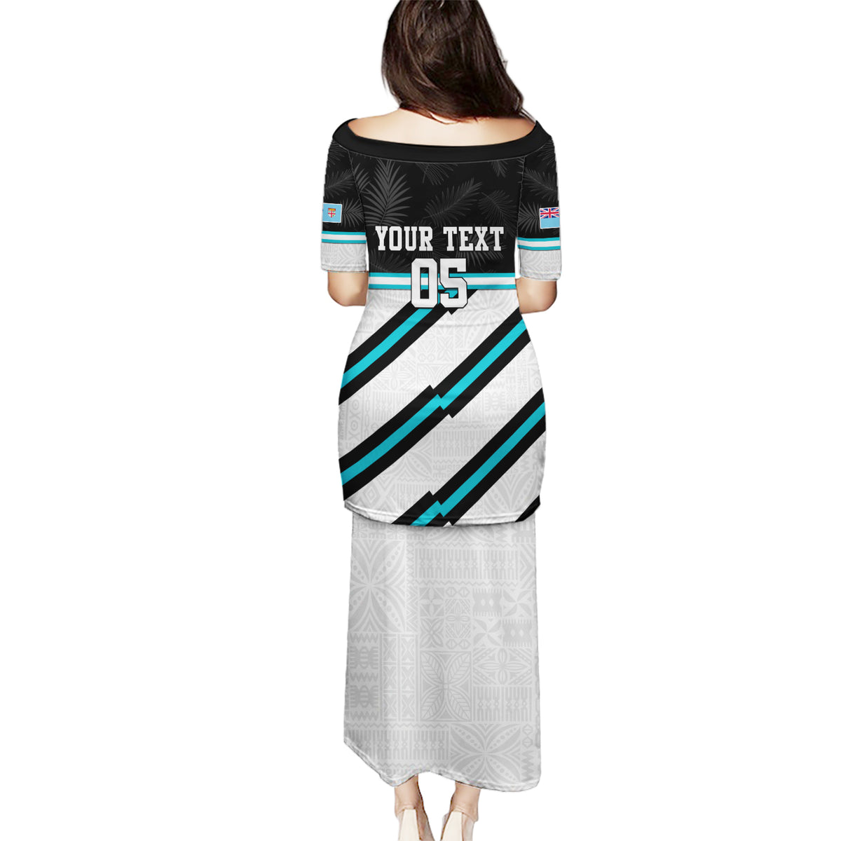 Custom Fiji Rugby Puletasi Fijian 7s With Tapa Pattern LT05 - Polynesian Pride